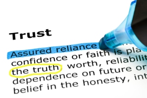 Assured reliance highlighted in blue, under the heading Trust